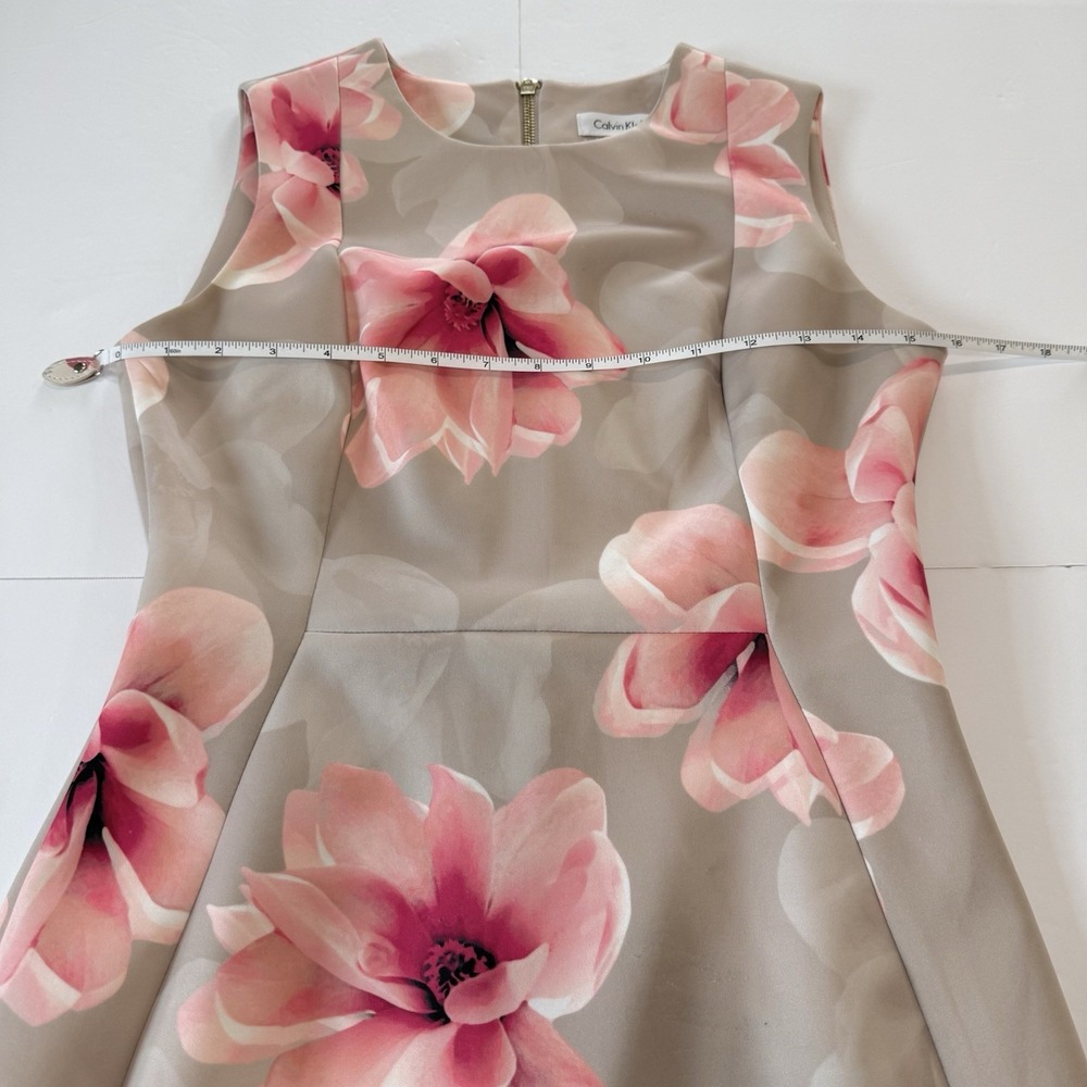 Calvin Klein Colorful Floral Scuba Knit Sleeveless Stretch Sheath Dress Size 4 - Picture 7 of 10